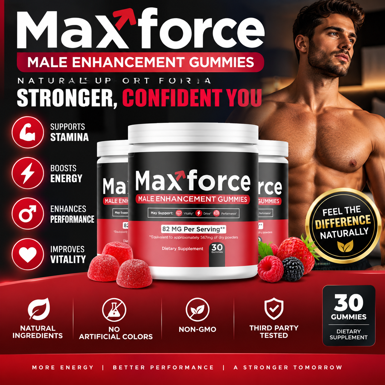 Max Force Men's Wellness Supplement Bottle